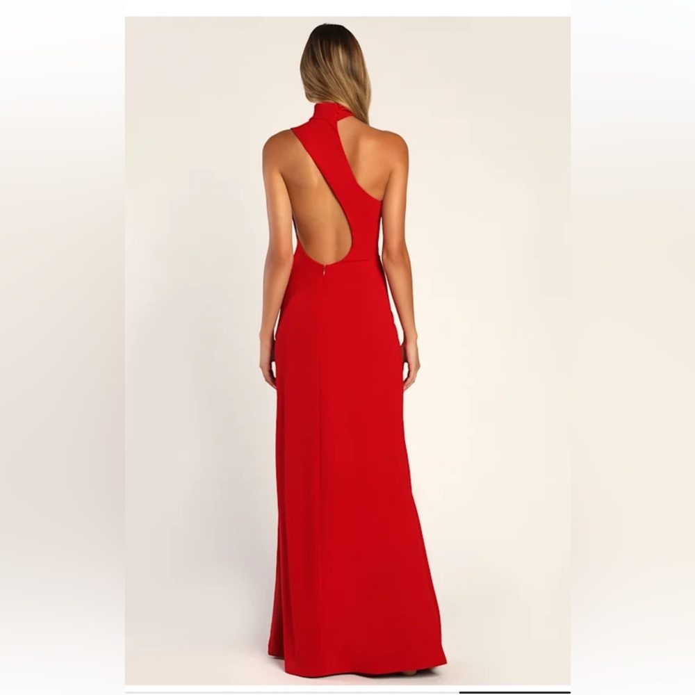 Lulus Red asymmetric cutout halter maxi dress size M NEW?(Read description) #3G